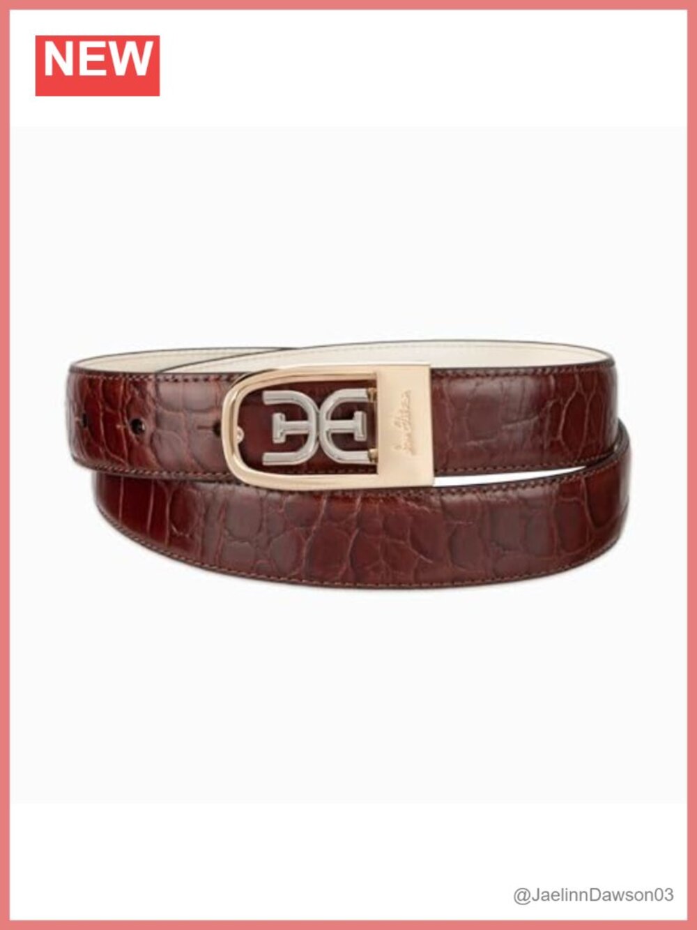 Skinny 1" Logo Clamp Leather Dress Belt for Jeans & Dresses